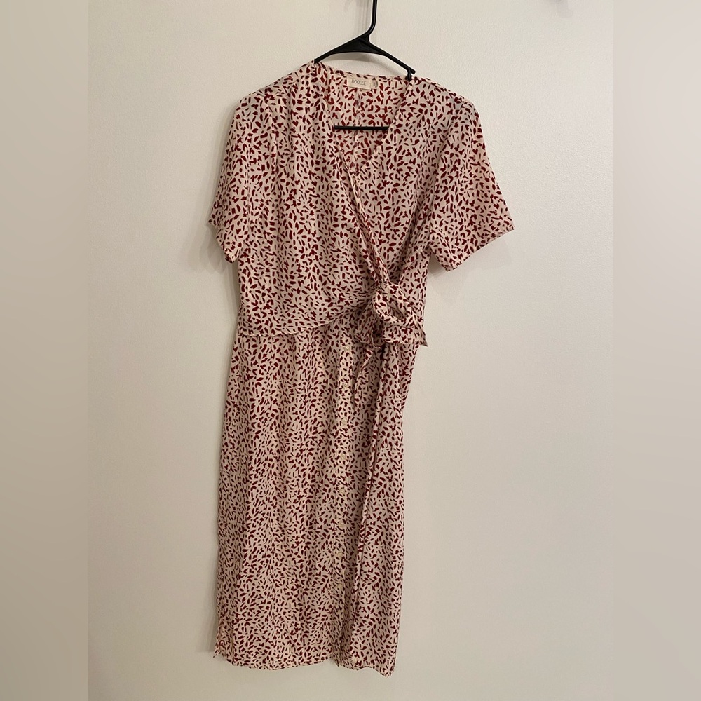 Dress, women’s xs, brand-Roolee, cream/off-white & maroon/burgundy, runs big